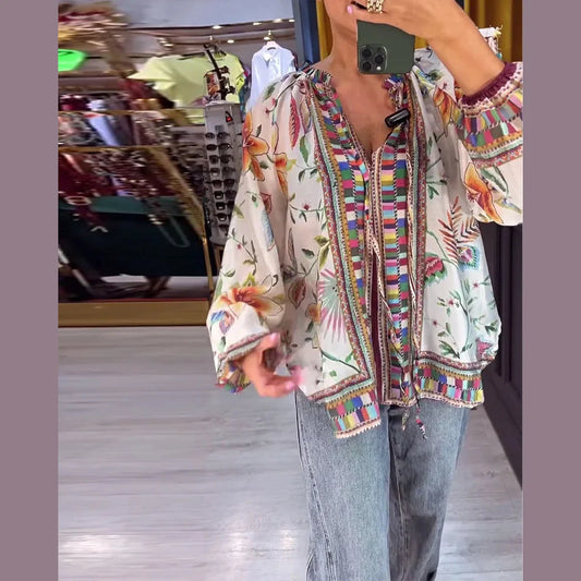 blusa majo - estampado floral que enamora