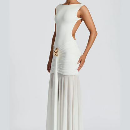 vestido celeste - elegancia,modernidad y un toque atrevido para que deslumbres