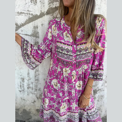 vestido Floral - Tejido Transpirable y Ligero