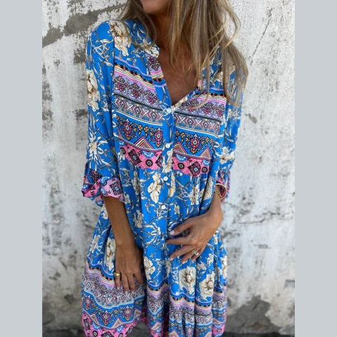 vestido Floral - Tejido Transpirable y Ligero