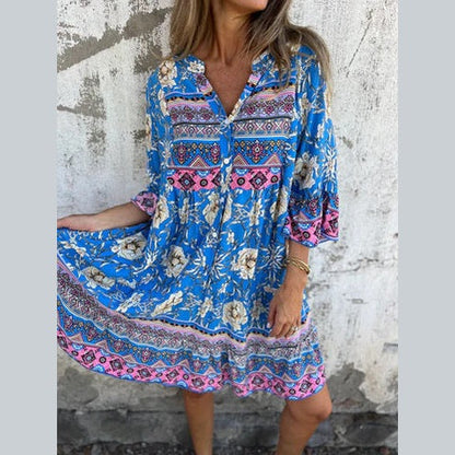 vestido Floral - Tejido Transpirable y Ligero