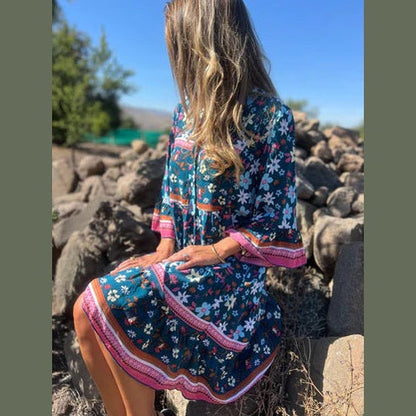 vestido Floral - Tejido Transpirable y Ligero