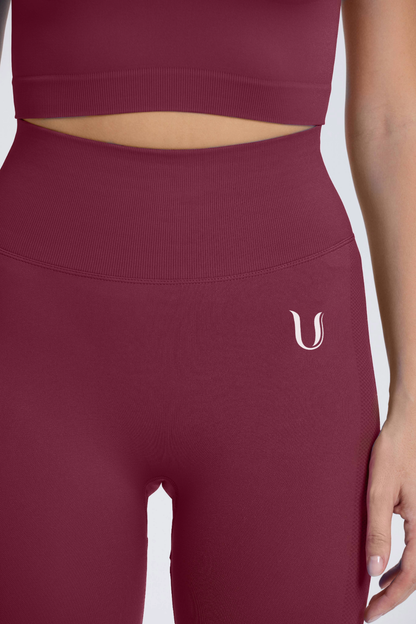 Leonie | Premium Scrunch Legging - WineRed