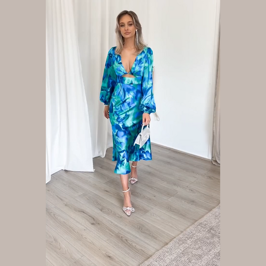 vestido midi - invitacion a brillar con naturalidad