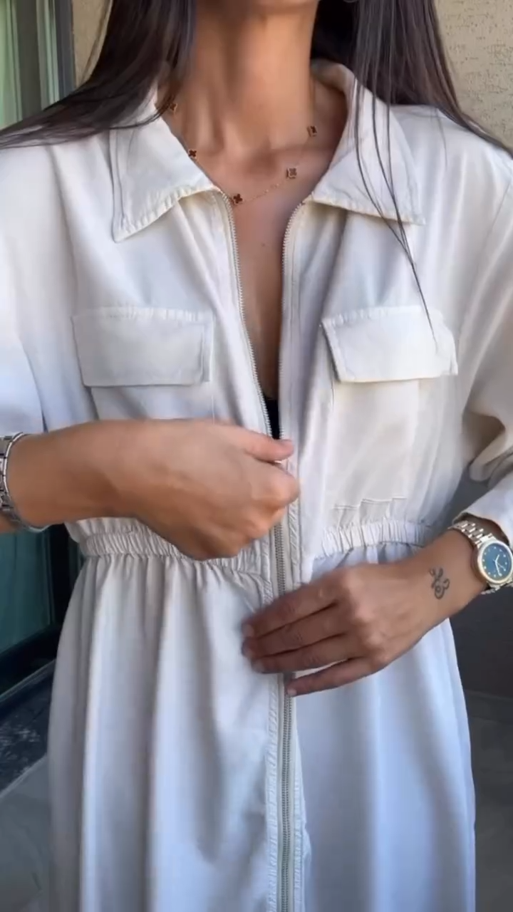 vestido camisero laura - look versatil, comodo y sofisticado