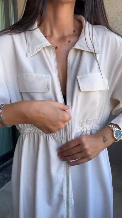 vestido camisero laura - look versatil, comodo y sofisticado